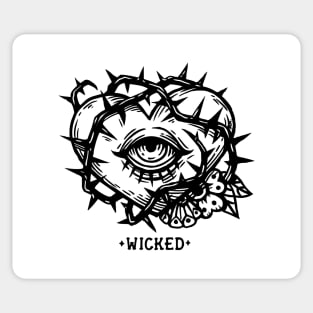 Wicked Heart Black and White Sticker